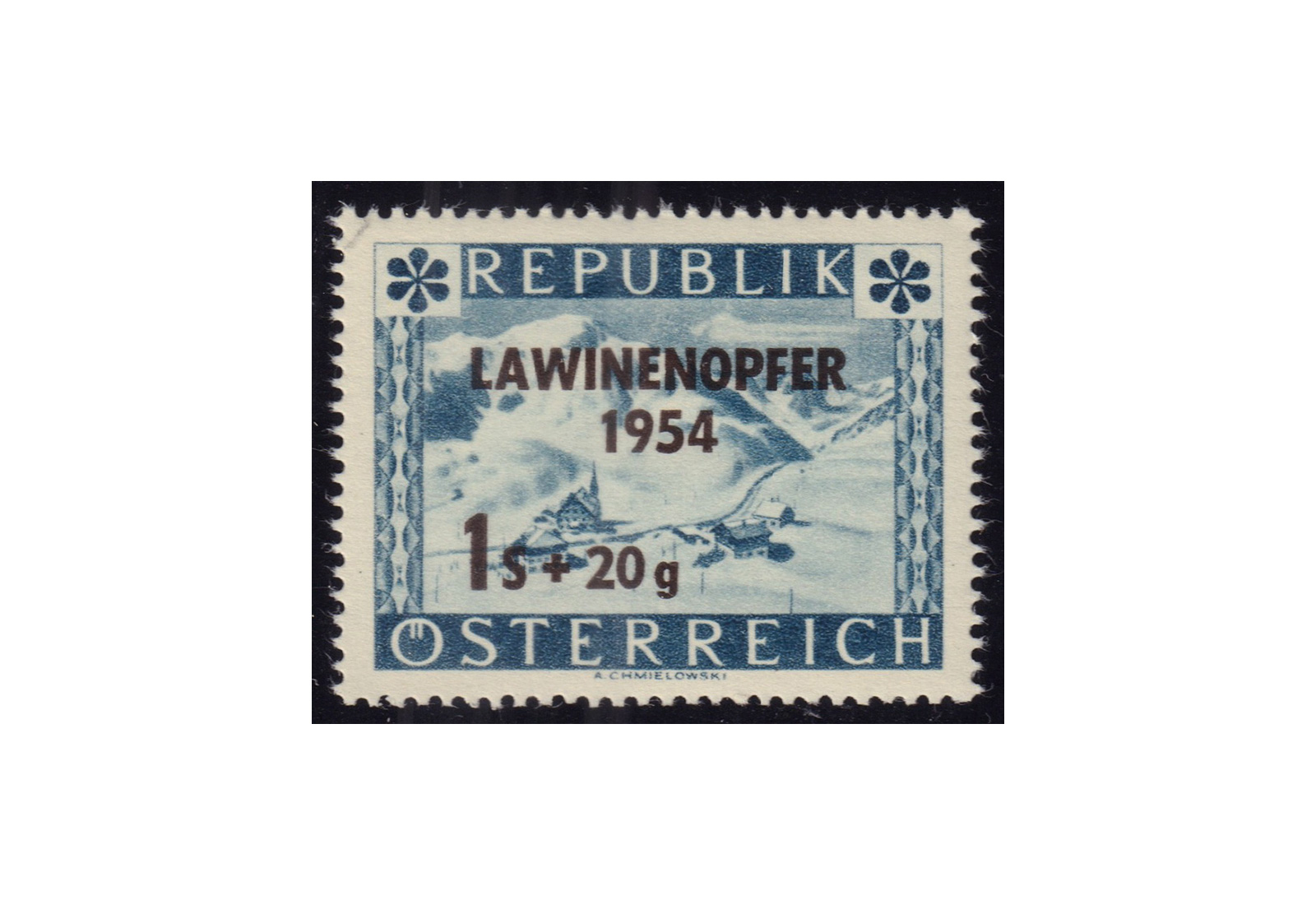 Österreich Einzelausgabe 1954 Lawinenunglück Michel Nr. 998 gestempelt