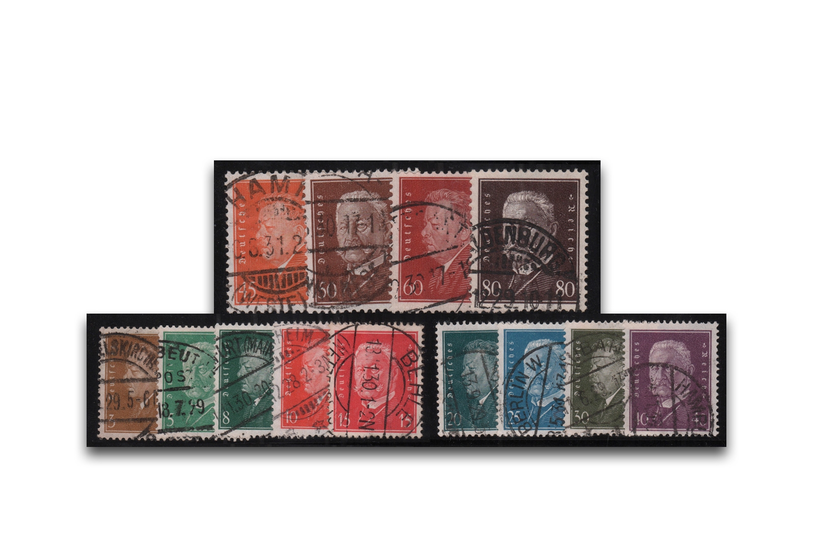 Deutsches Reich Mi.Nr. 410/422 gestempelt