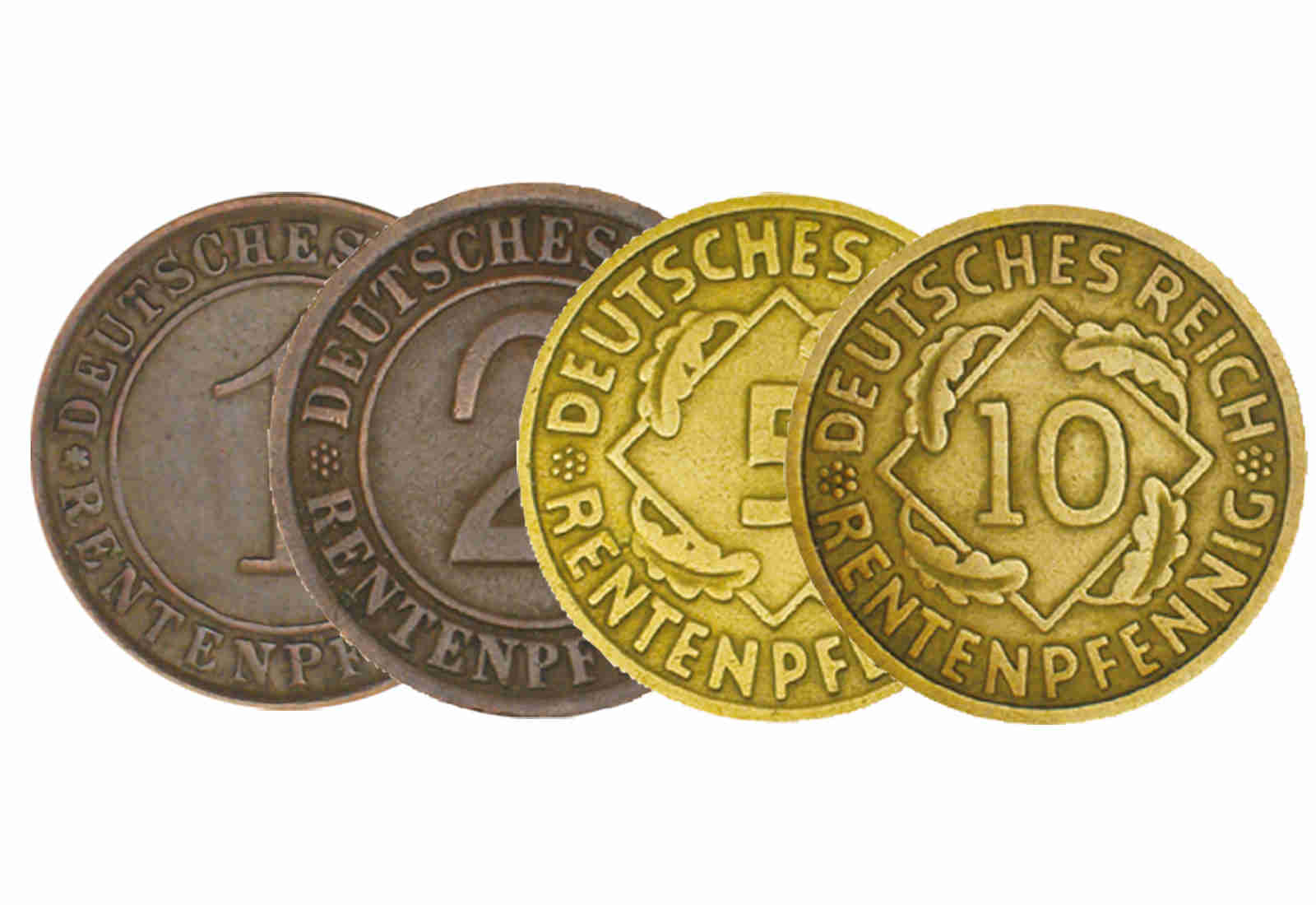 Rentenpfennige Sparset Weimar 1-10 Pfennig Jaeger Nr. 313-317