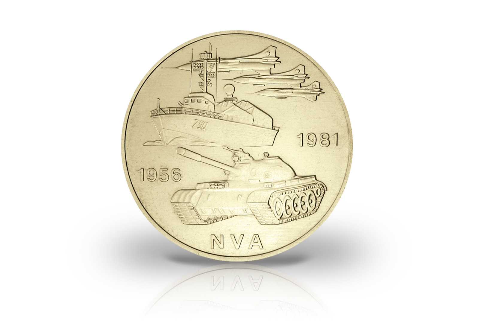 10 Mark Gedenkmünze 1981 DDR 25 Jahre Nationale Volksarmee Jaeger-Nr. 1578