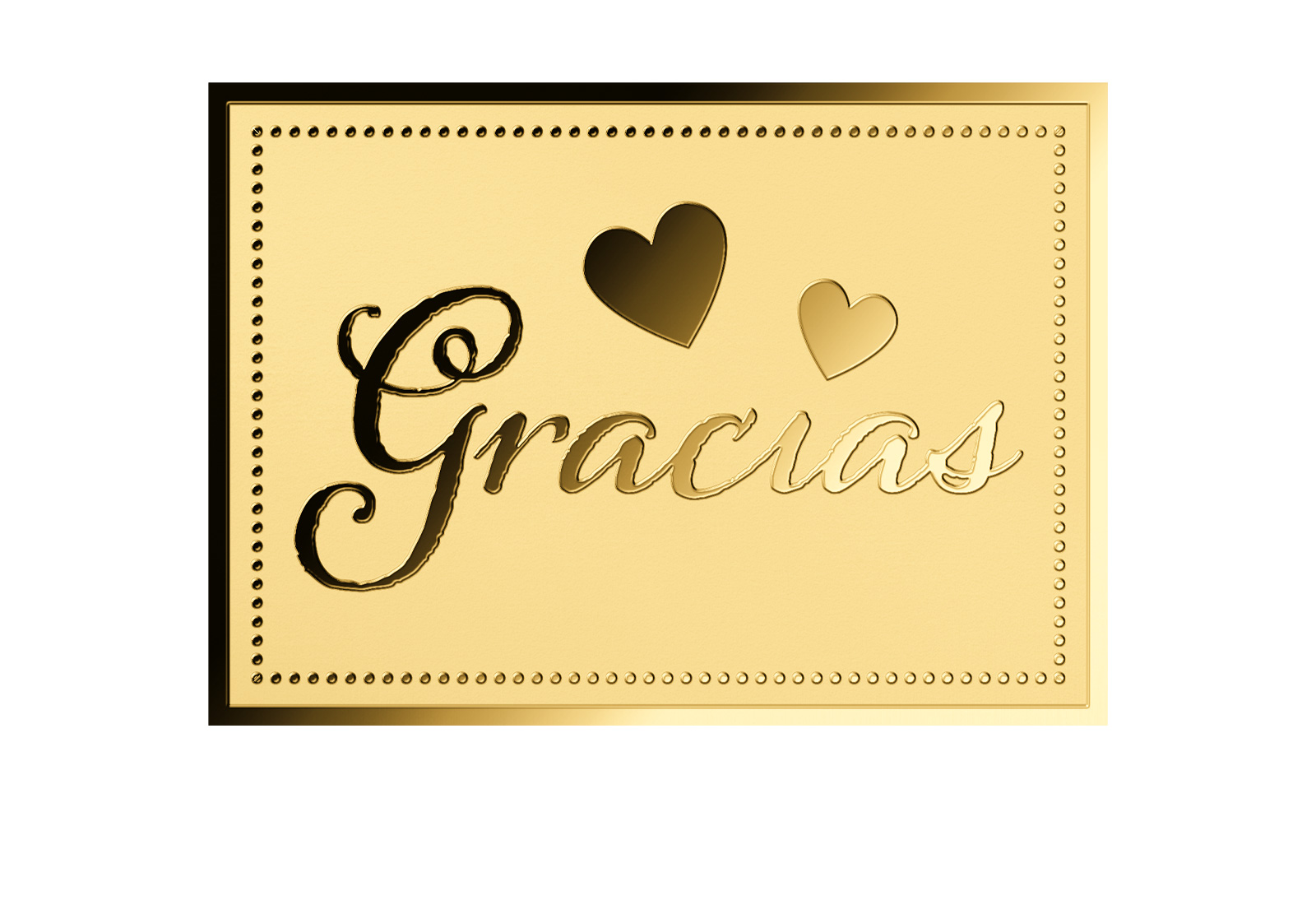 Goldmünze Motiv "Gracias" 999/1000 Gold Geschenk