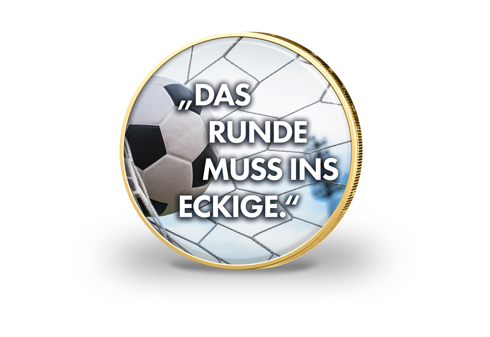 2 Euro vergoldet Fußballspruch 11 mit Farbmotiv