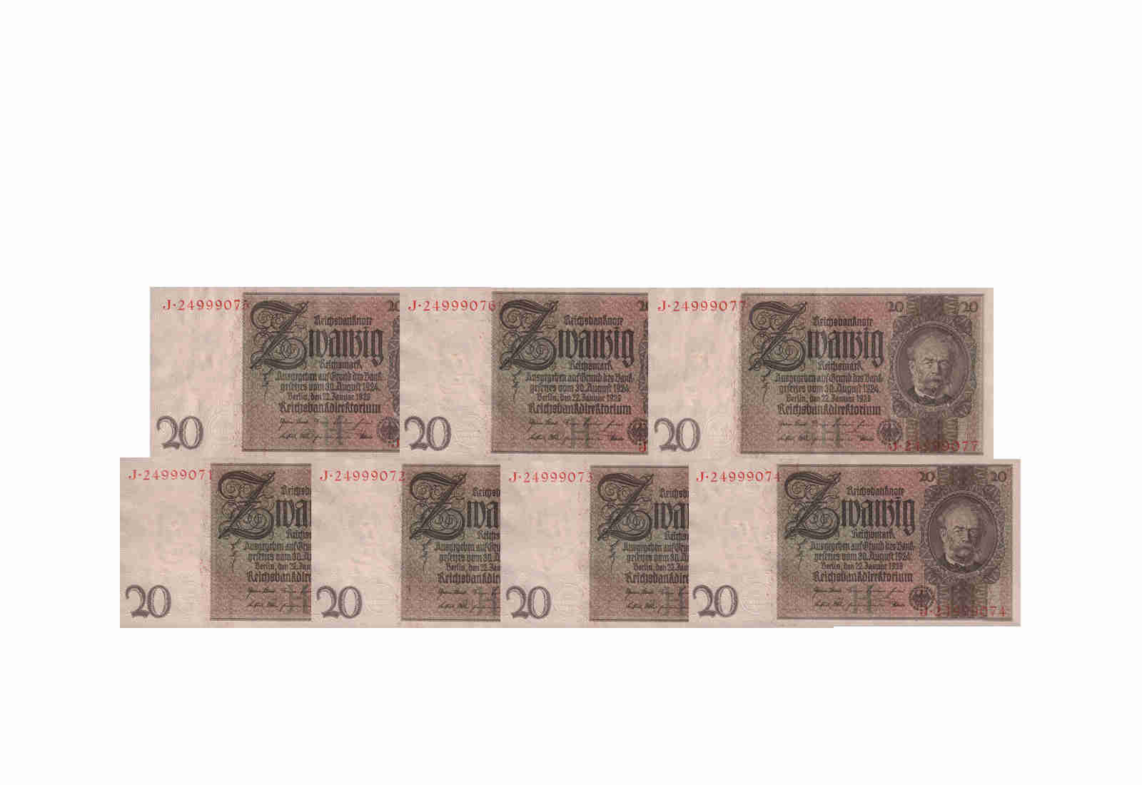 20 Reichsmark Banknote W. von Siemens Ro. 174a Weimarer Republik 1929