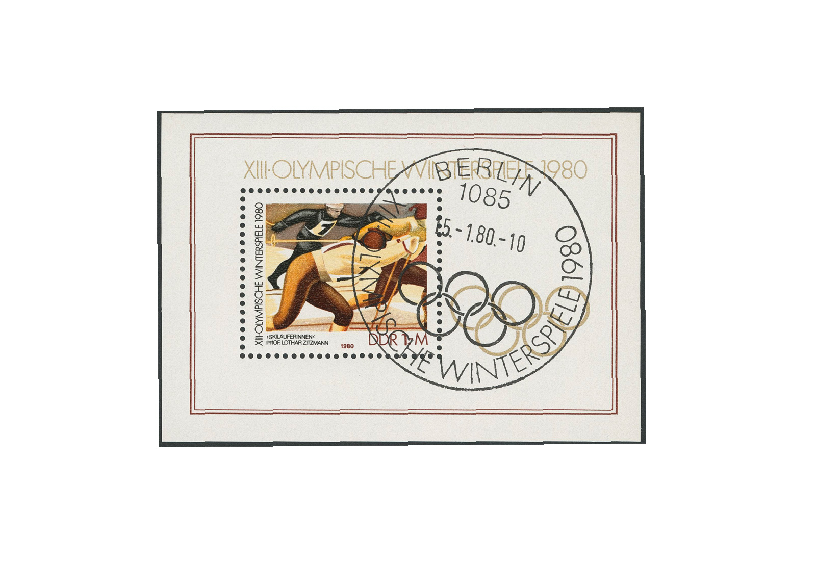 DDR Block 57 Olympische Winterspiele 1980 gestempelt