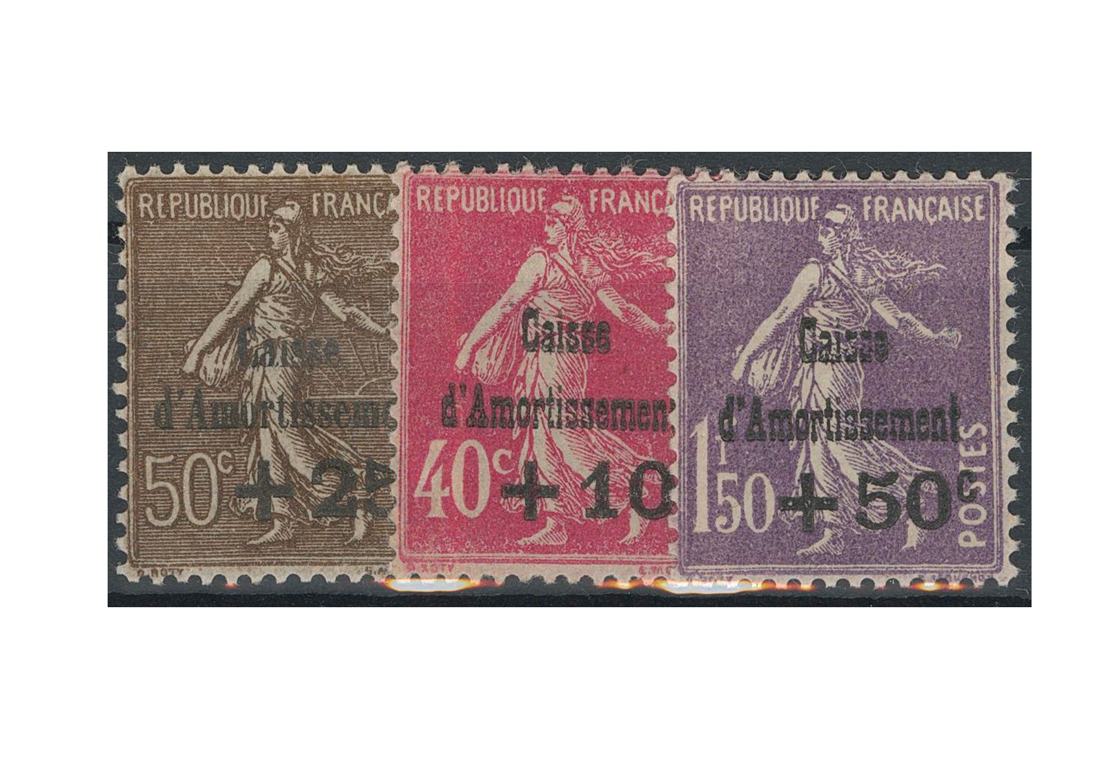 Briefmarke Frankreich Staatsschuldentilgungskasse 1931 Michel-Nr. 252/54 postfrisch