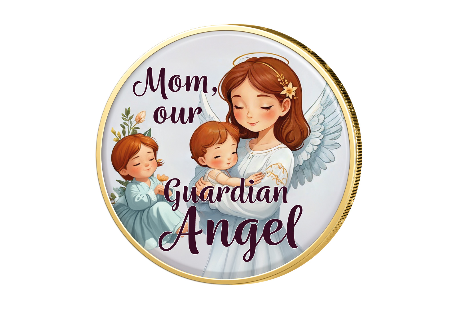 2 Euro vergoldet Muttertag Schutzengel