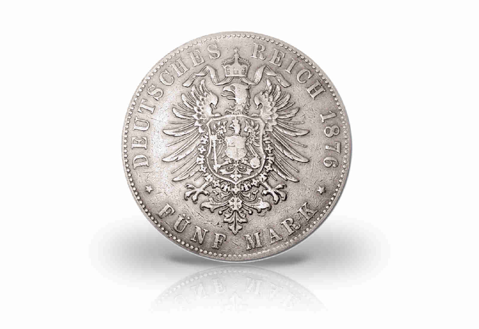 5 Mark 1874 Deutsches Kaiserreich Preußen Kaiser Wilhelm I. Prägestätte A Jaeger-Nr. 97