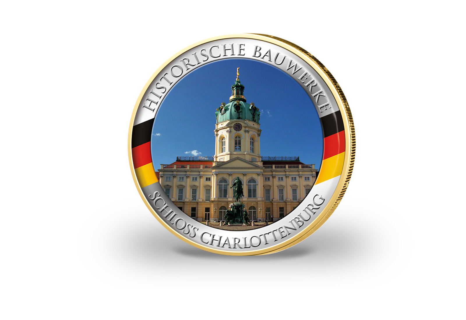 2 Euro vergoldet Charlottenburg Berlin mit Farbmotiv