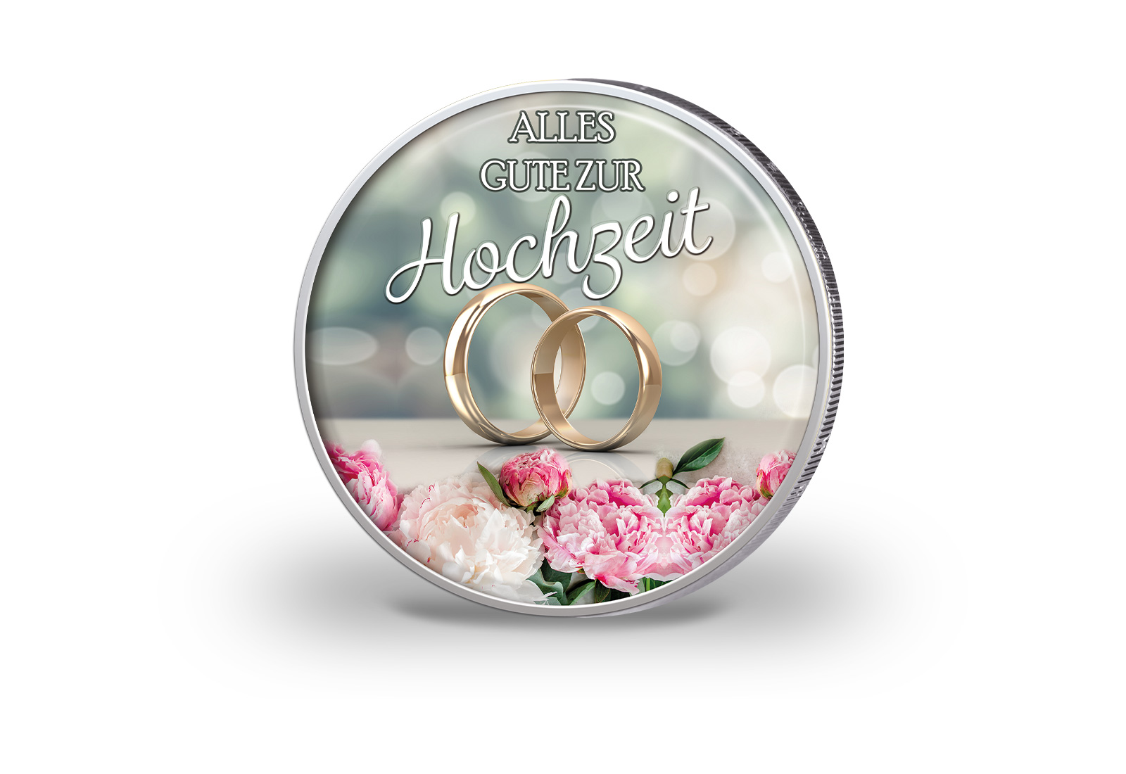 2 Euro Hochzeit I mit Farbapplikation