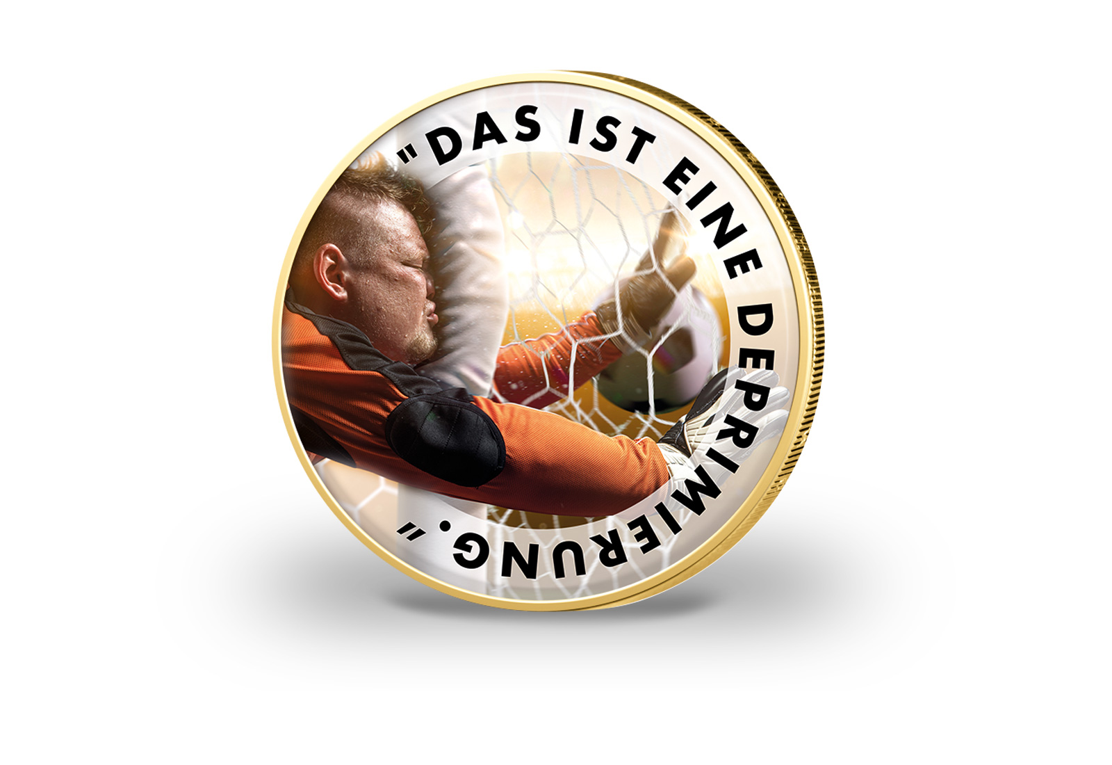 2 Euro vergoldet Fußballspruch 10 mit Farbmotiv