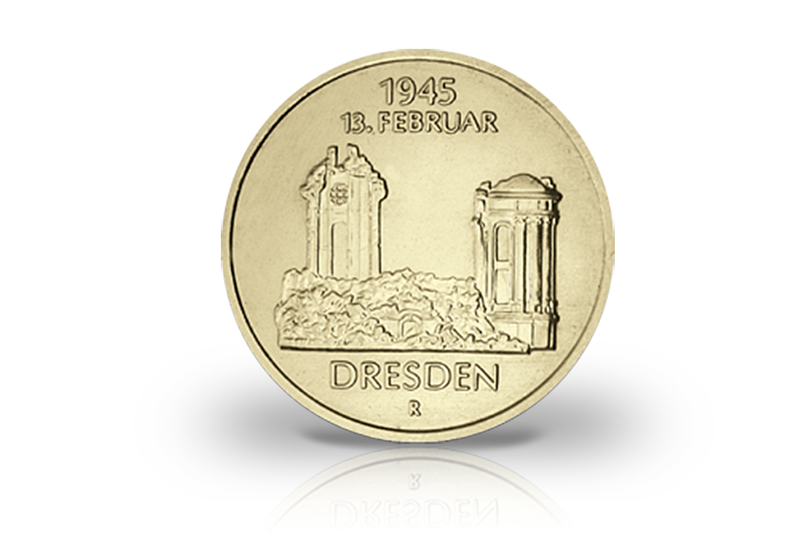 5 Mark Gedenkmünze 1985 DDR 40 Jahre Zerstörung Dresden Jaeger-Nr. 1601