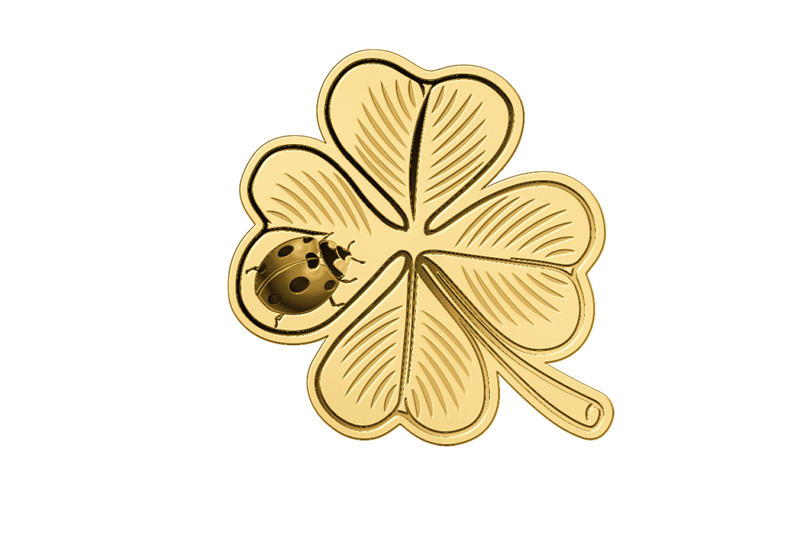 Goldmünze Motiv "Kleeblatt" 999/1000 Gold Geschenk