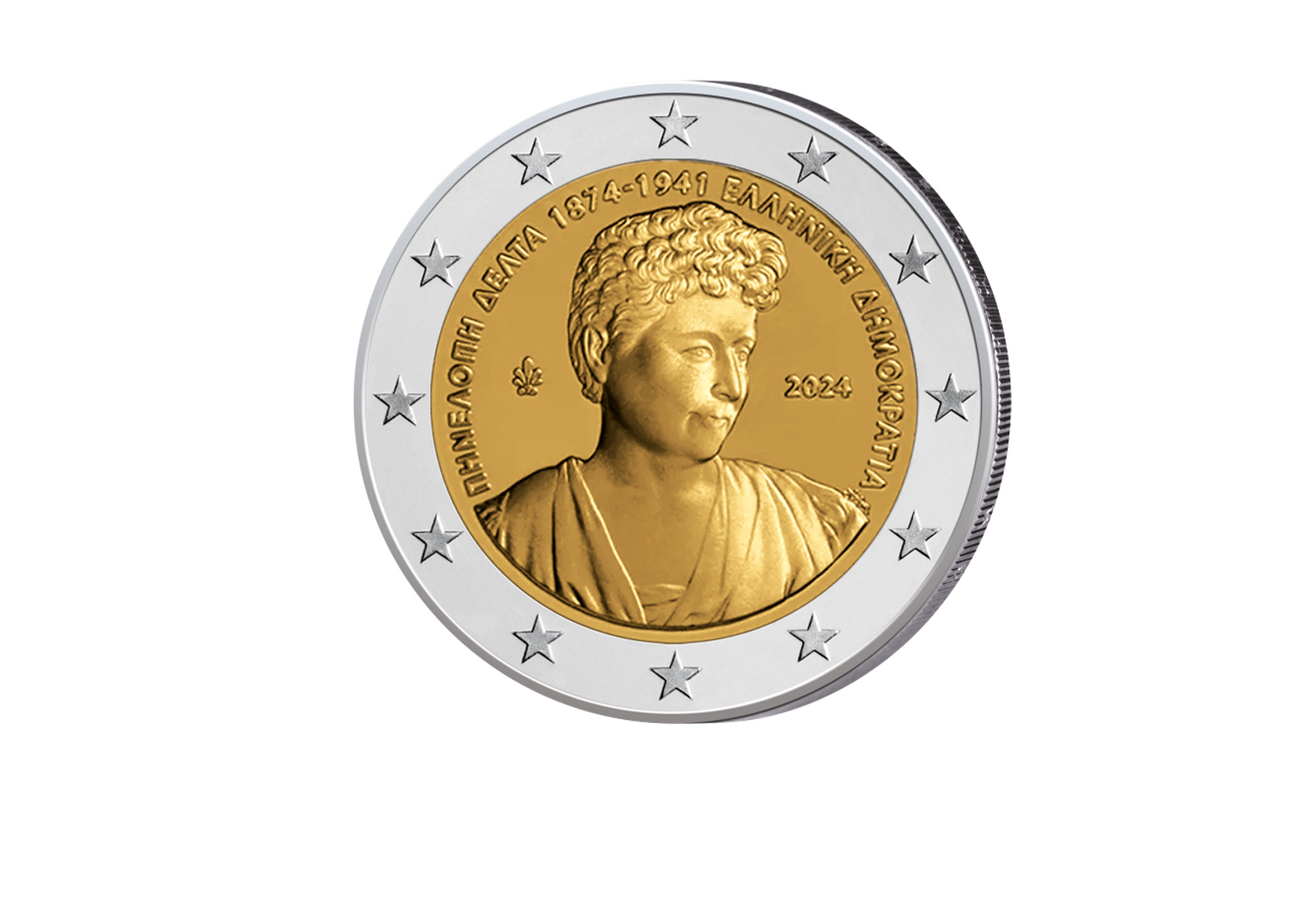 2 Euro 2024 Griechenland 150. Geburtstag Penelope Delta bfr.