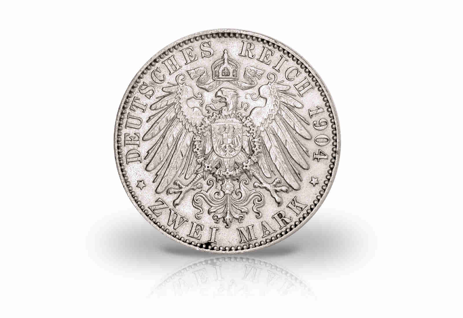 2 Mark 1903-1904 Deutsches Kaiserreich Sachsen König Georg Jaeger-Nr. 132