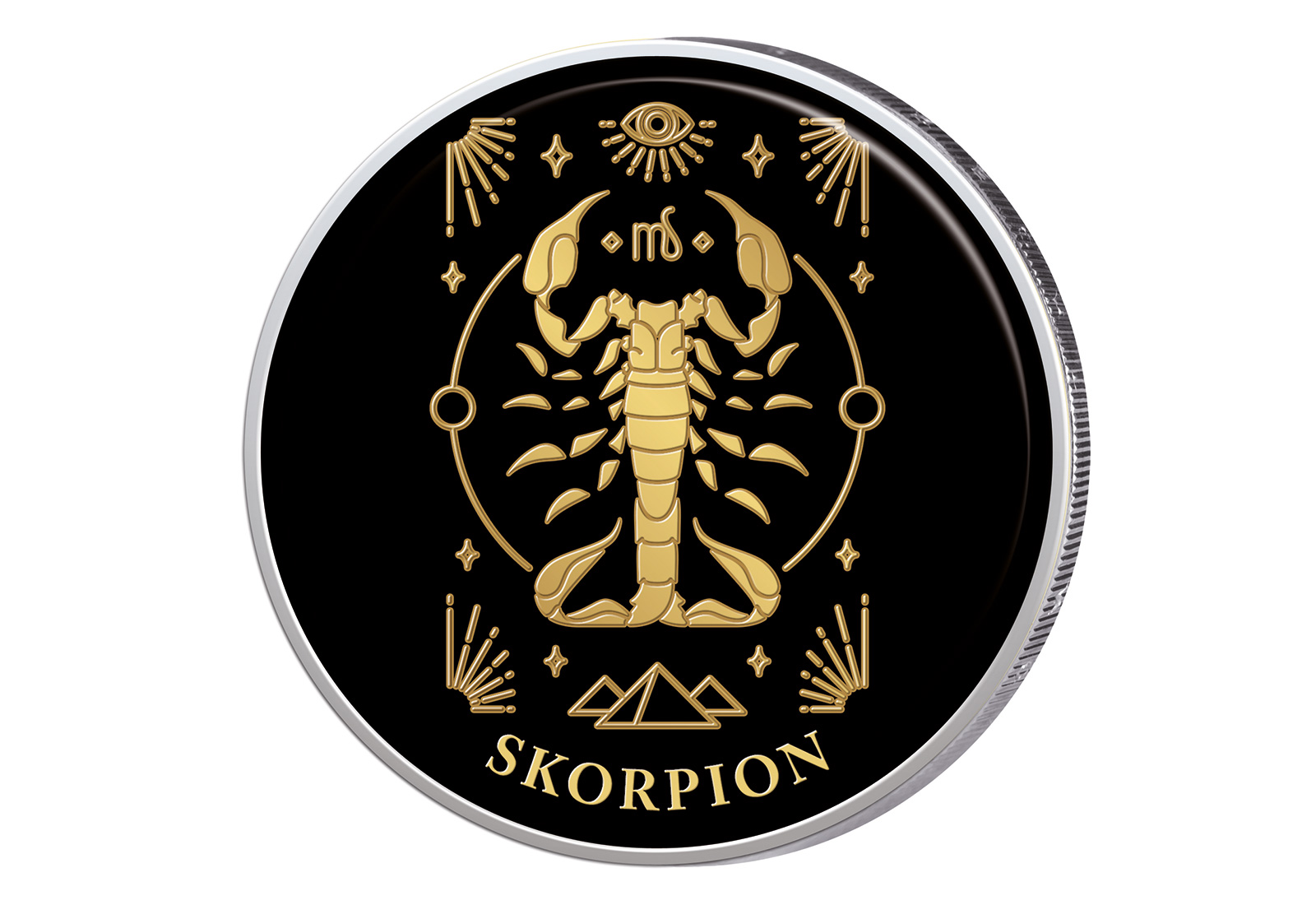 2 Euro mit Farbapplikation Sternzeichen Skorpion