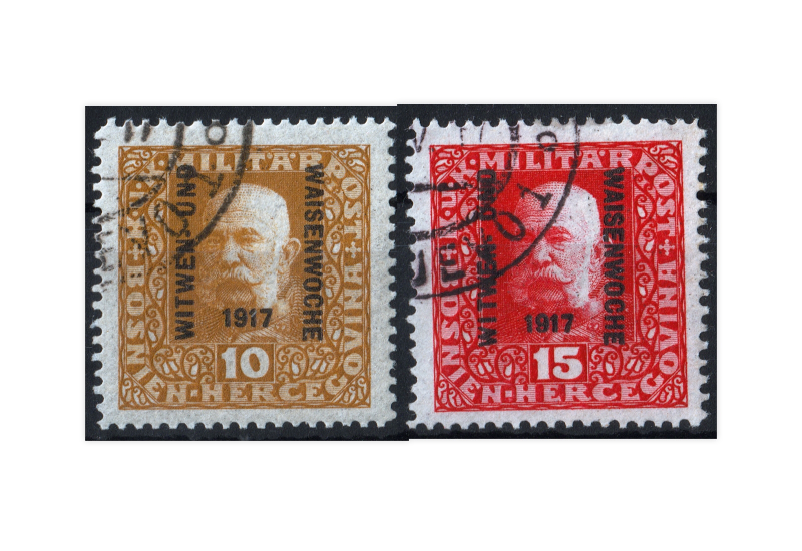 Bosnien-Herzegowina Witwen und Waisen 1917 Mi.Nr. 119-120 gest.