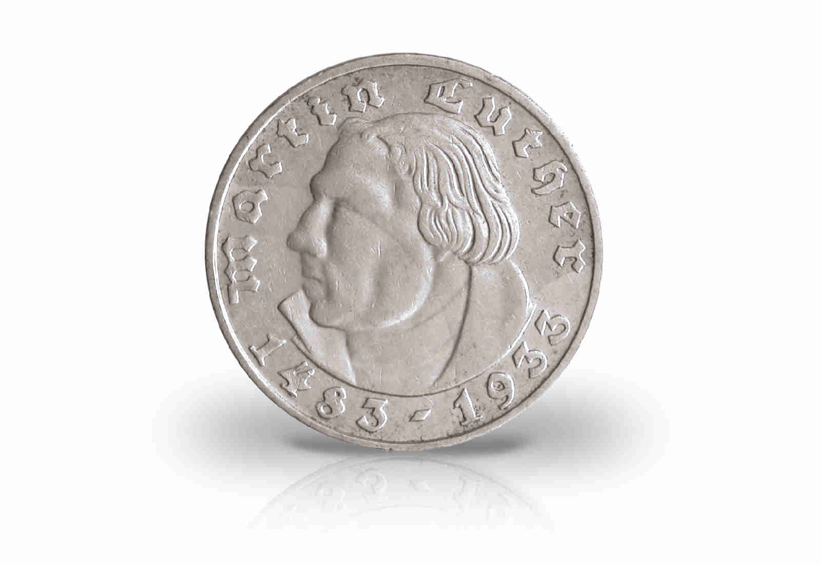 2 Reichsmark 1933 Drittes Reich Martin Luther Jaeger-Nr. 352