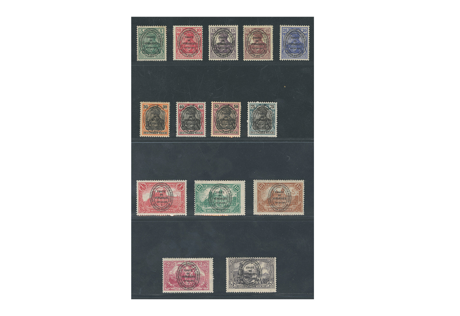 Briefmarken Allenstein Dt.Besetzung-1.Weltkrieg MiNr. 15/28 gest.