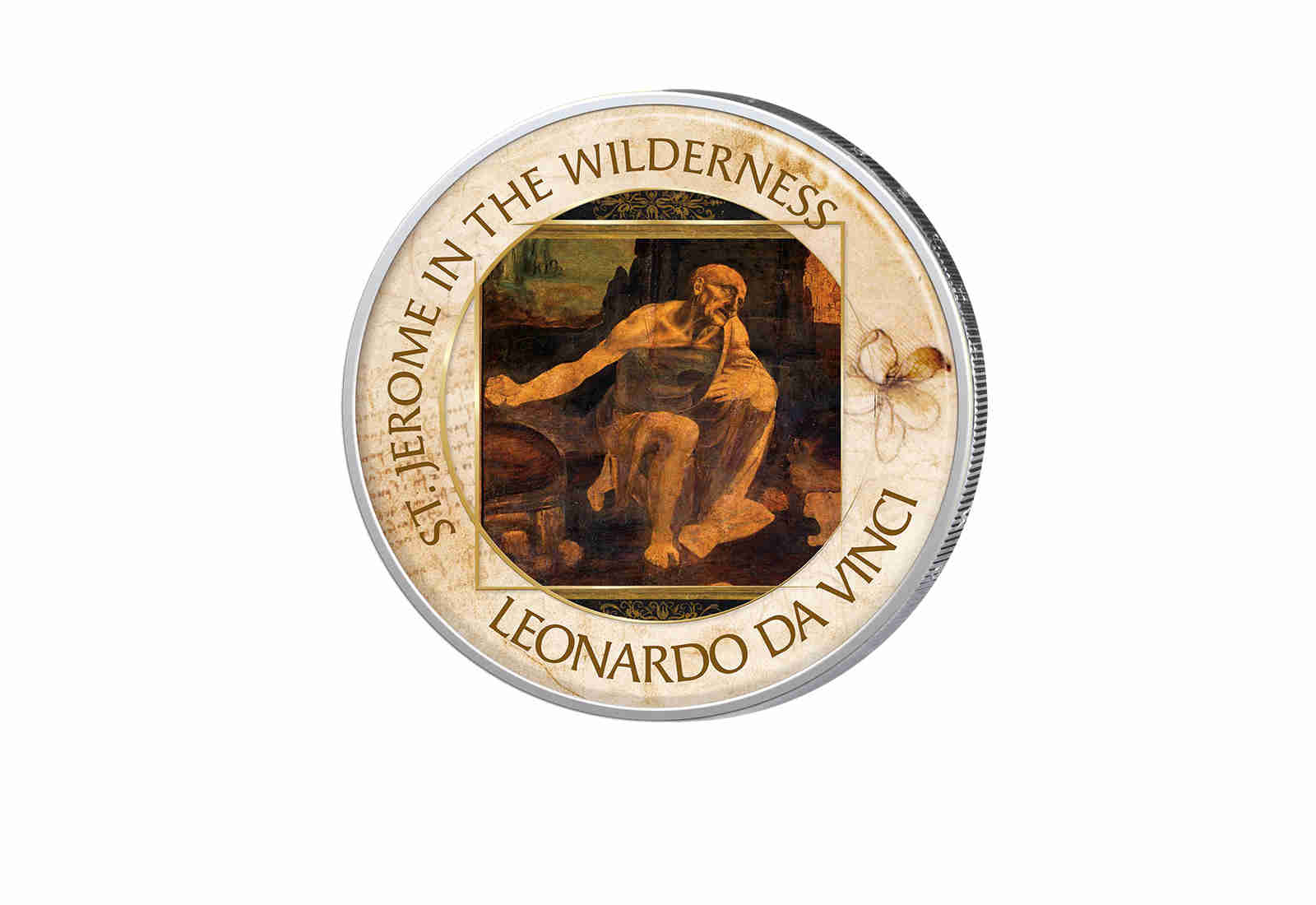 2 Euro mit Farbapplikation St. Jerome in the Wilderness Leonardo da Vinci
