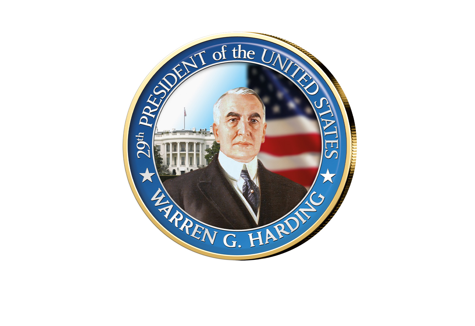 ½ Kennedy-Dollar USA mit Farbapplikation Warren G. Harding
