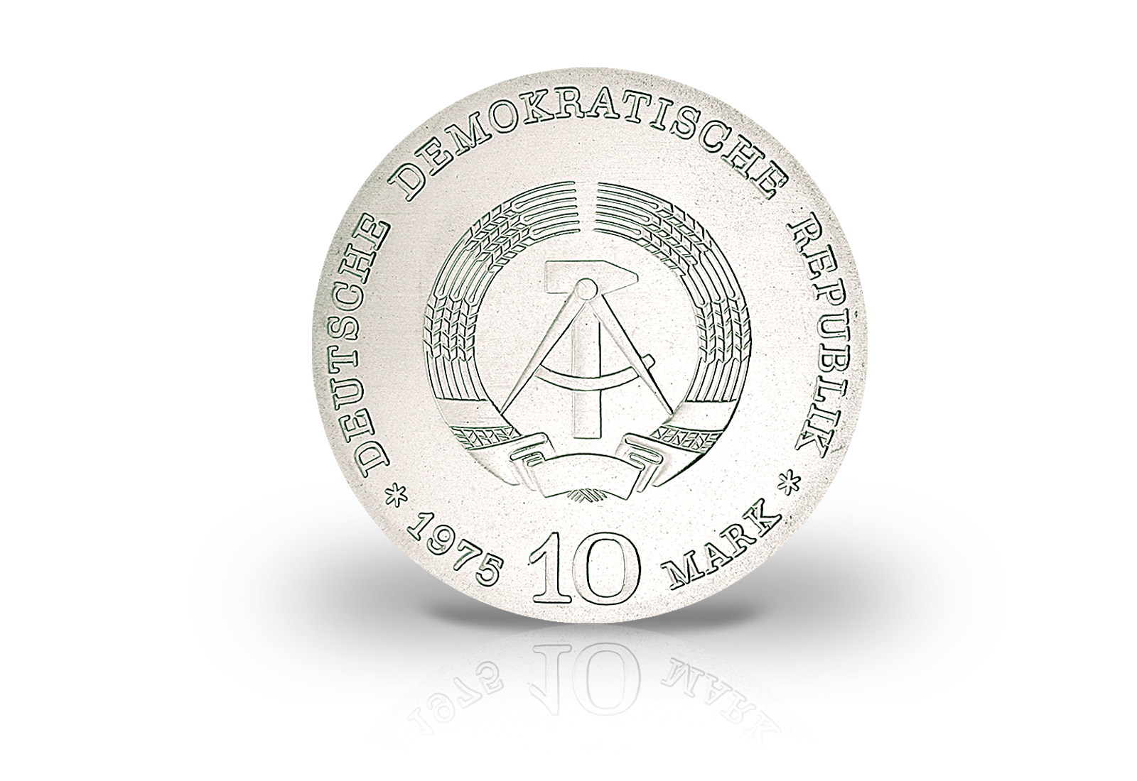 10 Mark Gedenkmünze 1975 DDR 100. Geburtstag von Albert Schweitzer Jaeger-Nr. 1554