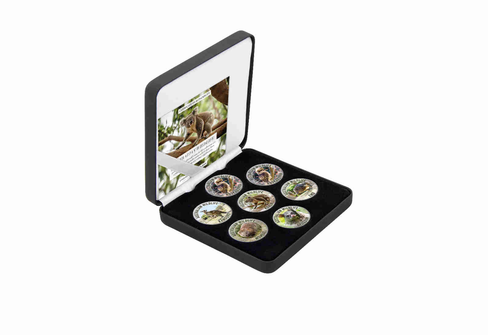 Australian Wildlife 7er Kollektion mit Farbapplikation im Etui inkl. Zertifikat