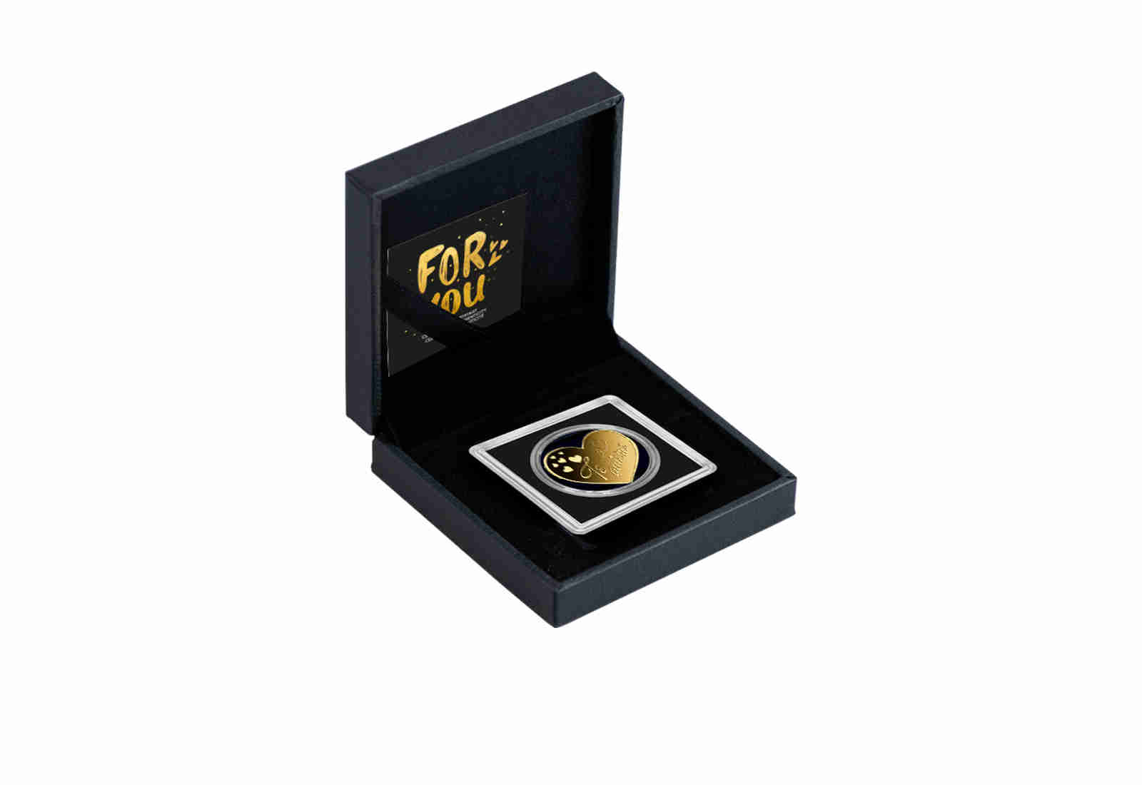 Goldmünze Motiv "Herz Te Quiero" 999/1000 Gold Geschenk