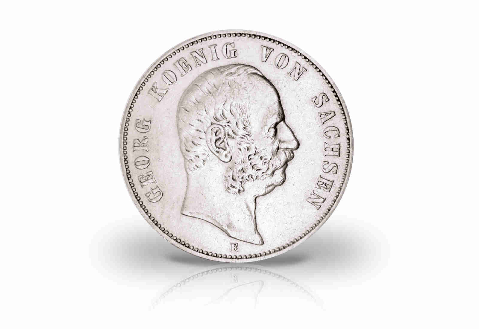 5 Mark 1903-1904 Deutsches Kaiserreich Sachsen König Georg Jaeger-Nr. 130