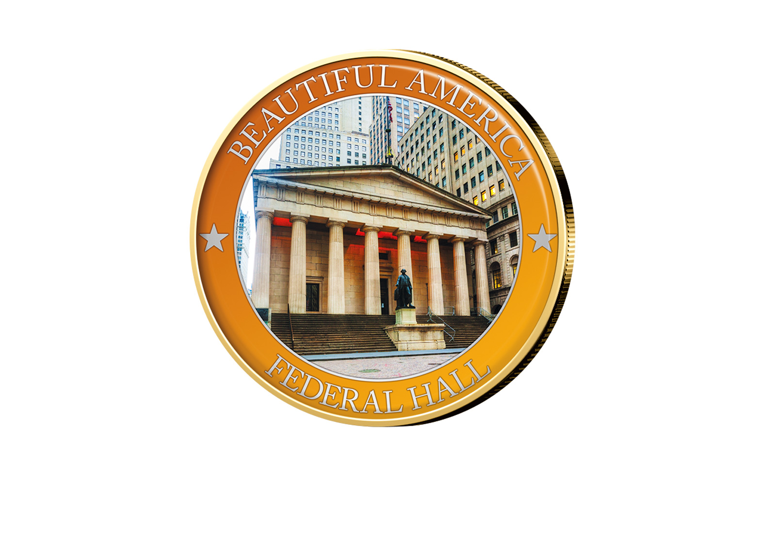 1/2 Dollar USA Federal Hall - Serie Beautiful America mit Farbapplikation