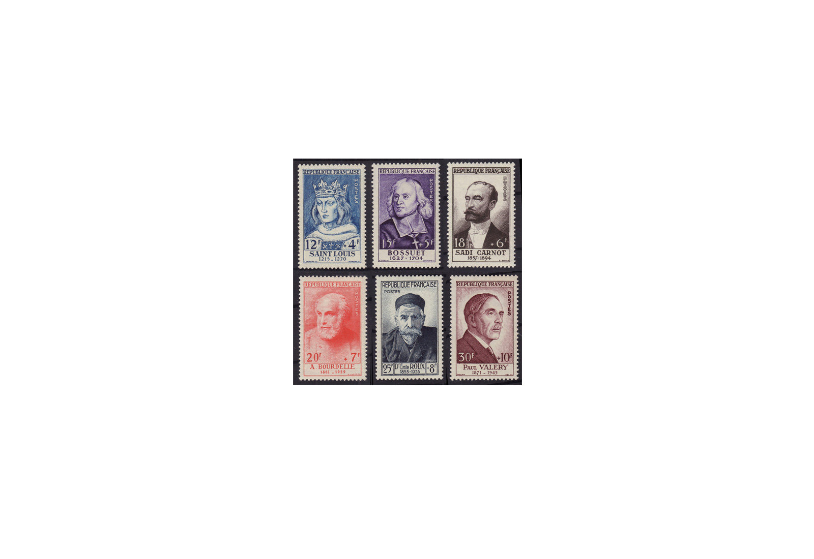 Frankreich Persönlichkeiten 1954 Michel Nr. 1015 bis 1020 postfrisch