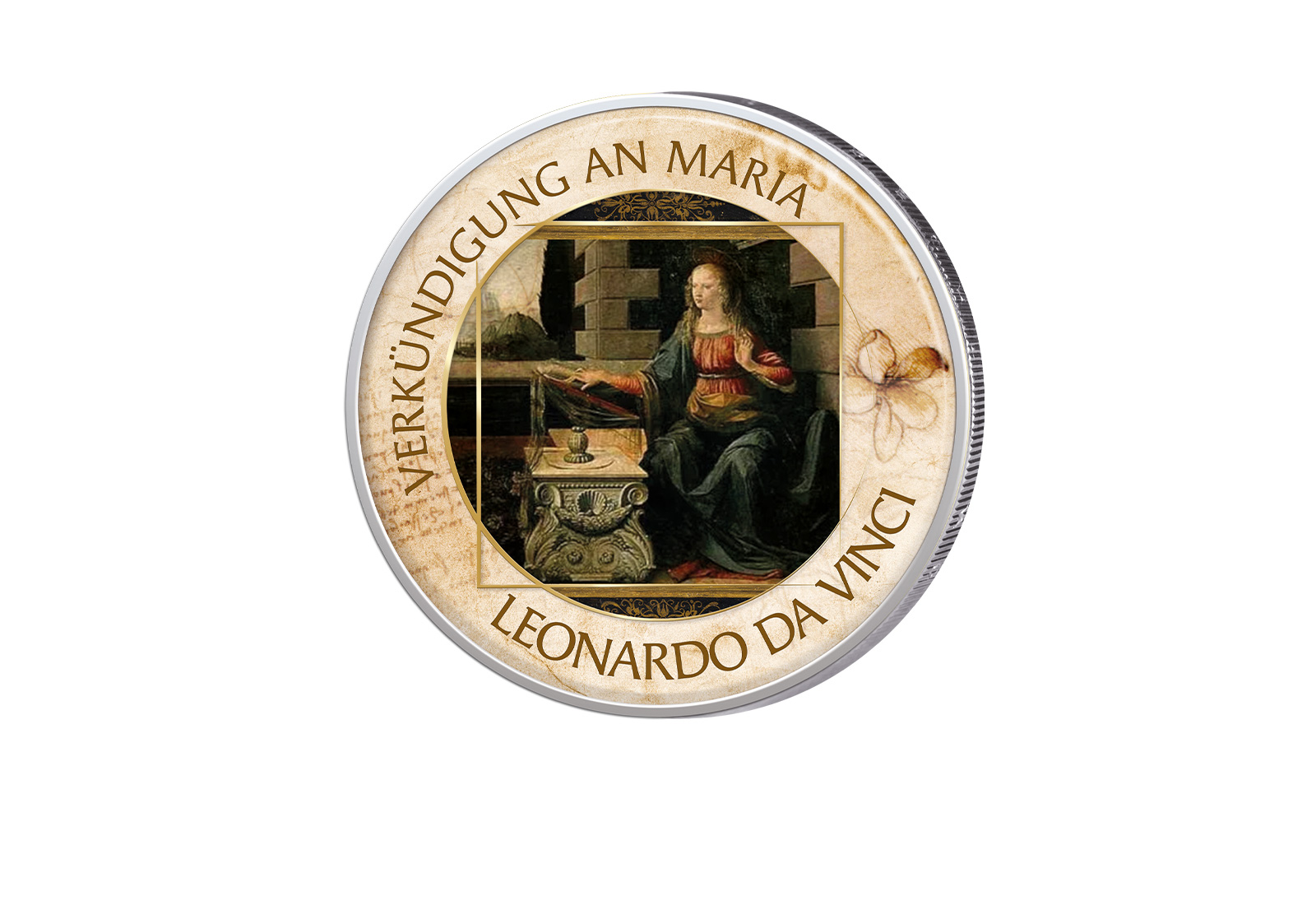 2 Euro mit Farbapplikation Verkündigung an Maria