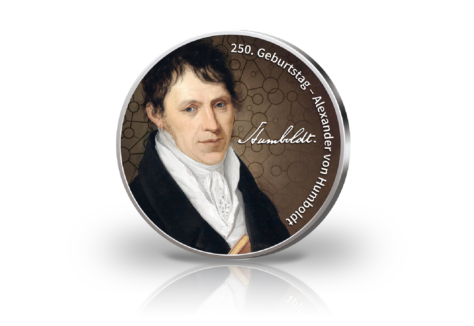 2 Euro mit Farbapplikation 250. Geburtstag Alexander von Humboldt 