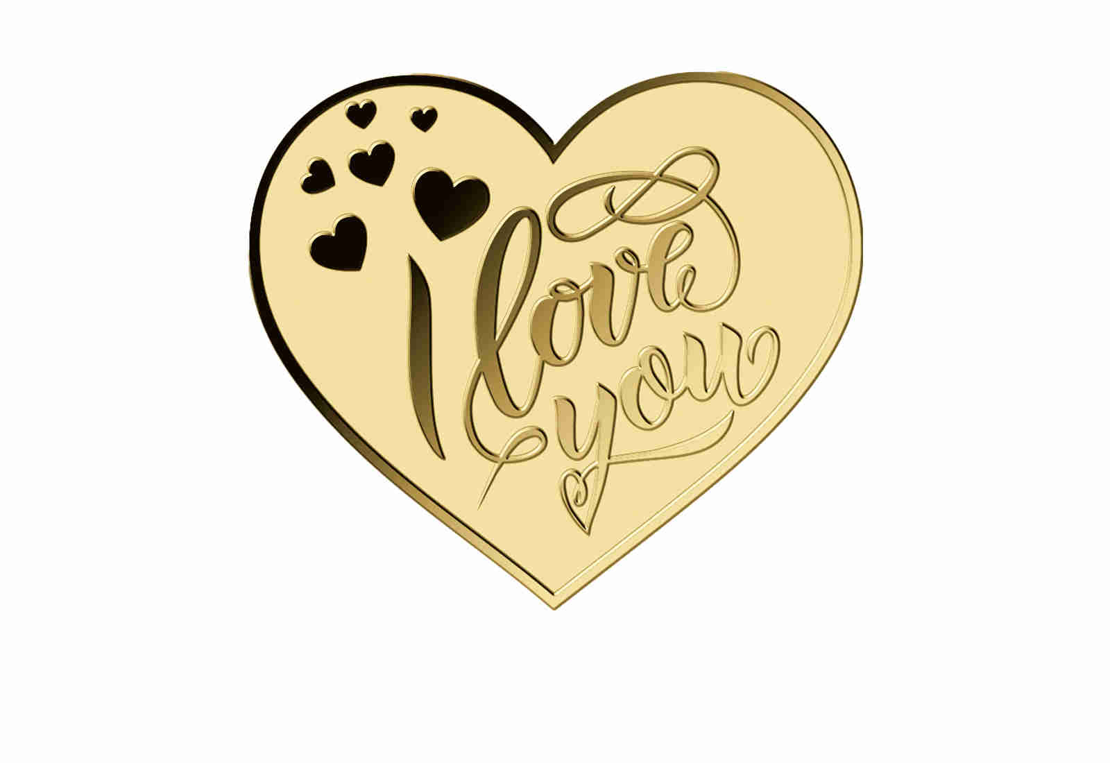 Goldausgabe Motiv "I Love You" 999/1000 Gold Geschenk