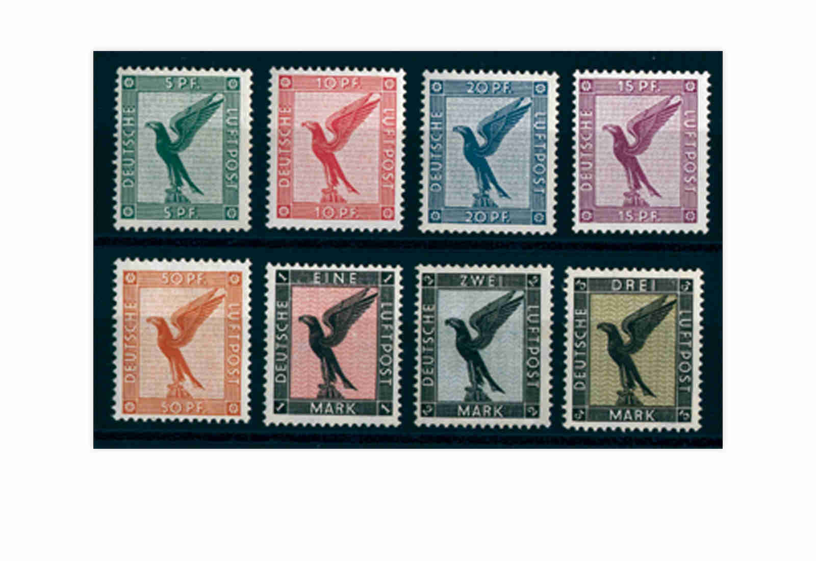 Briefmarken Deutsches Reich 1926 Michel-Nr. 378/84 Falz