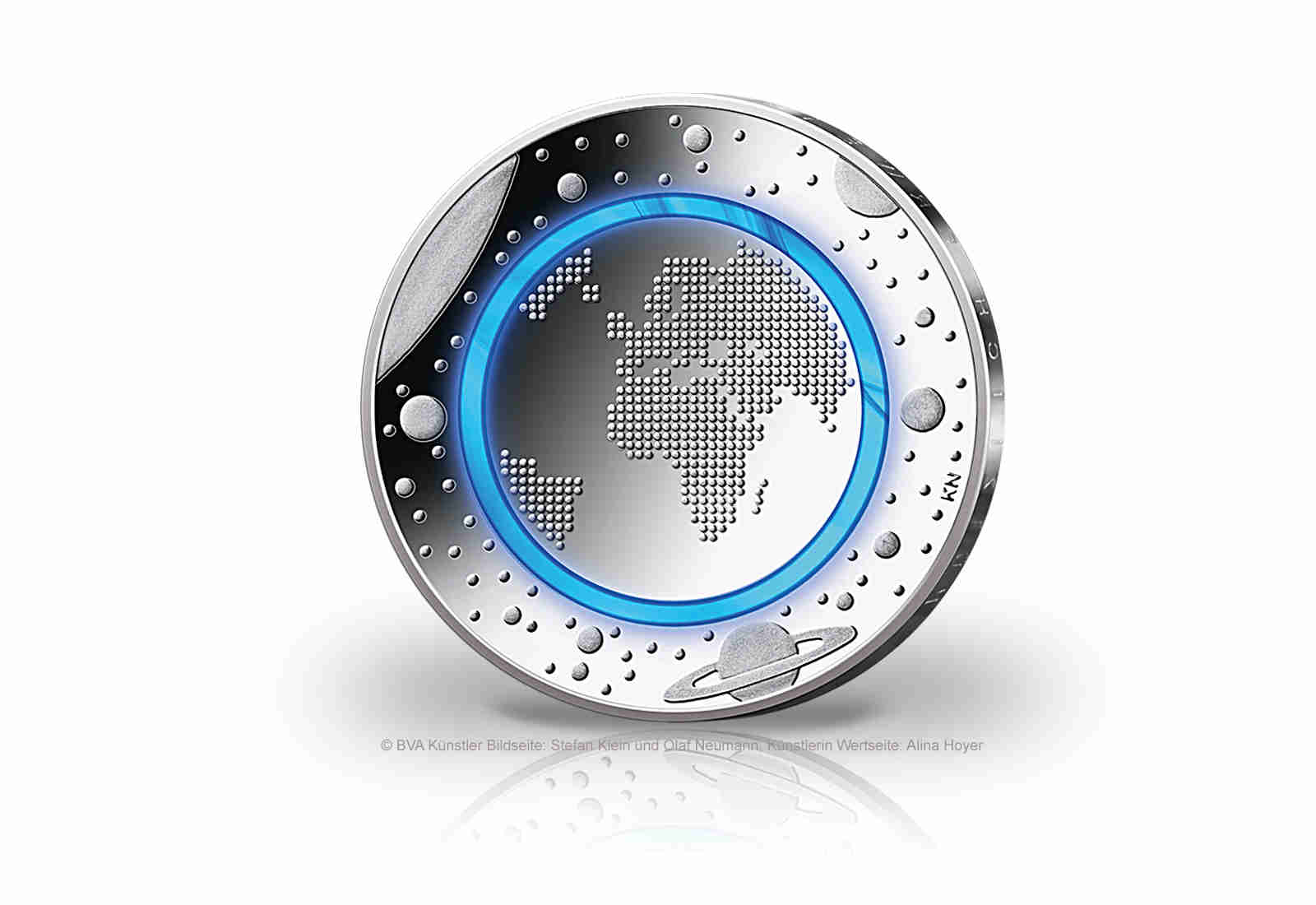 5 Euro 2016 Planet Erde Deutschland mit blauem Polymerring st Prägestätte F
