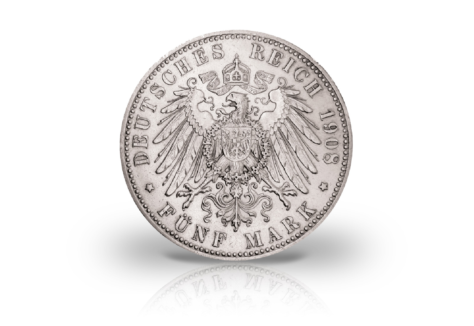 5 Mark 1907-1914 Deutsches Kaiserreich Sachsen Friedrich August III. Jaeger-Nr. 136