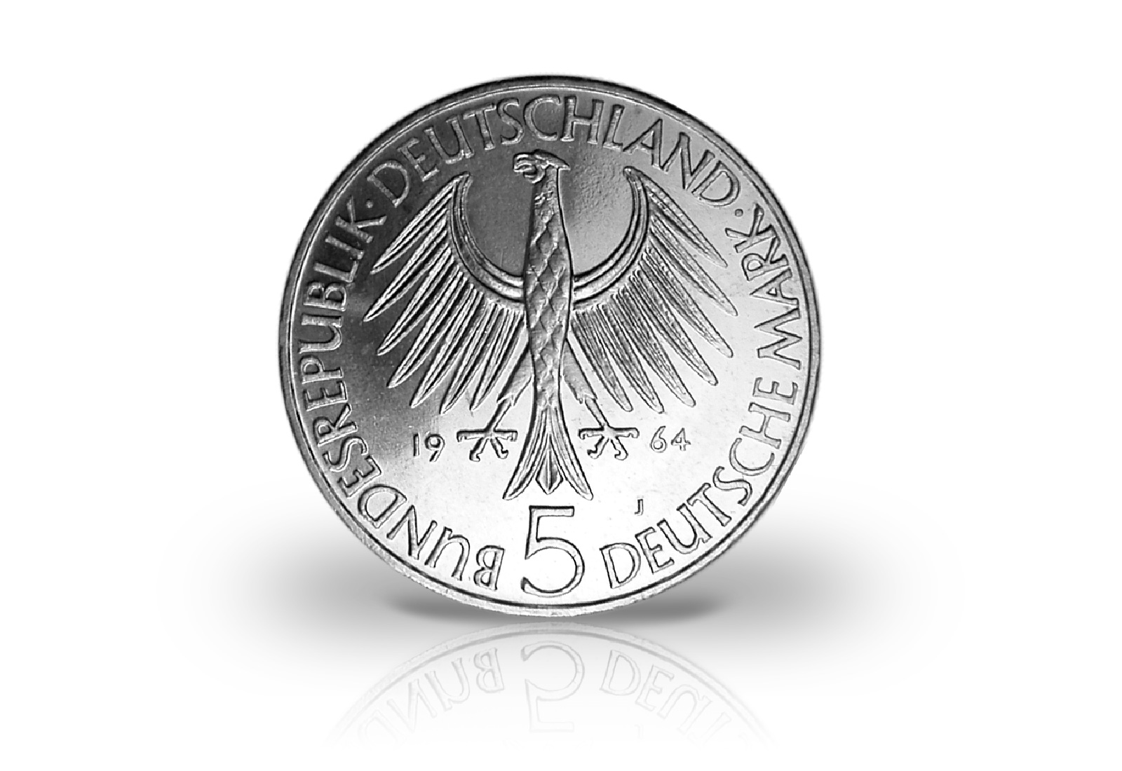 5 DM Silbermünze 1964 BRD Johann Gottlieb Fichte Jaeger-Nr. 393