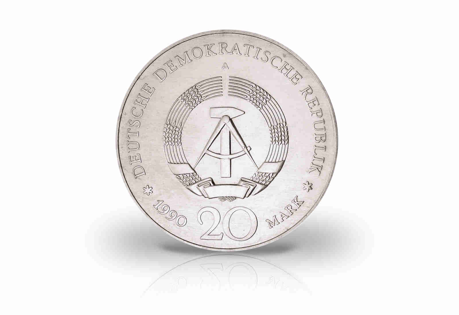 20 Mark Gedenkmünze 1990 DDR  A. Schlüter Jaeger-Nr. 1634