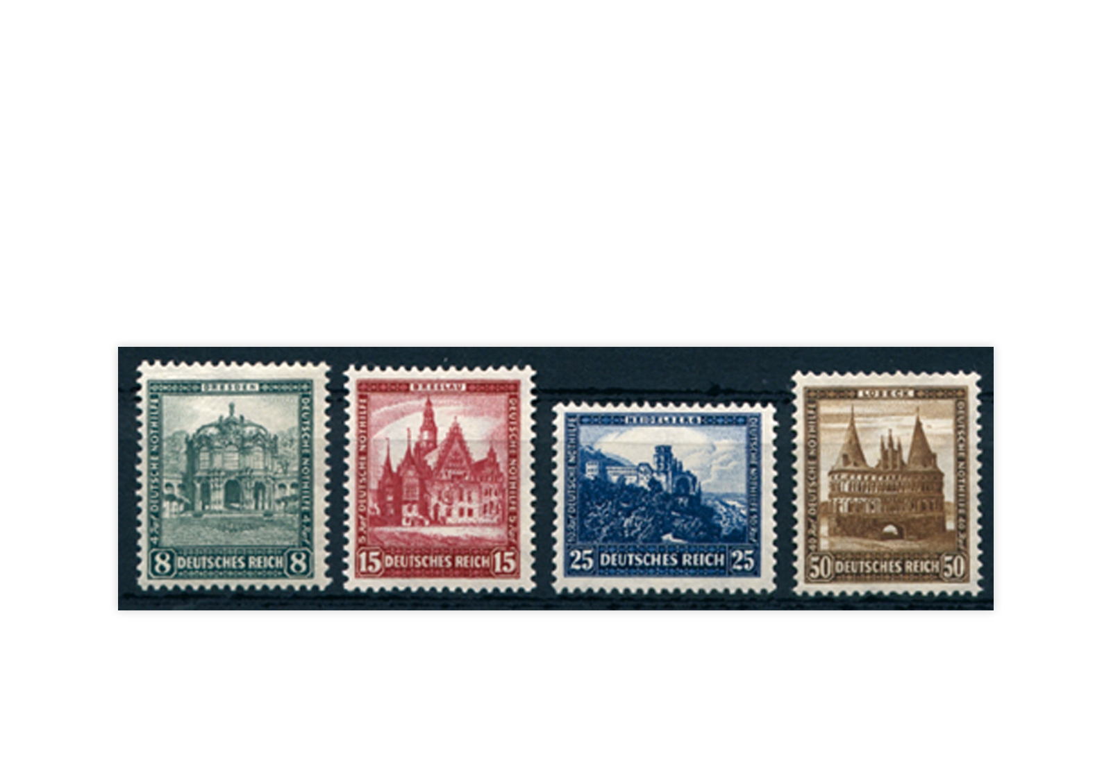 Briefmarken Deutsches Reich Nothilfe Bauwerke 1931 Michel-Nr. 459/62 Falz