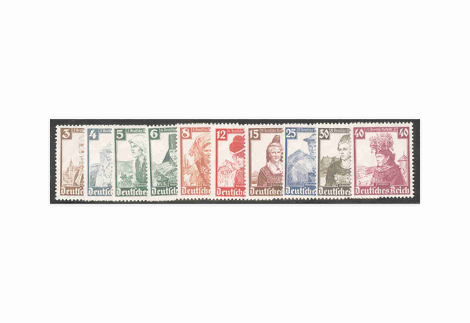 Deutsches Reich Trachten 1935 Mi.Nr. 588/597 Falz