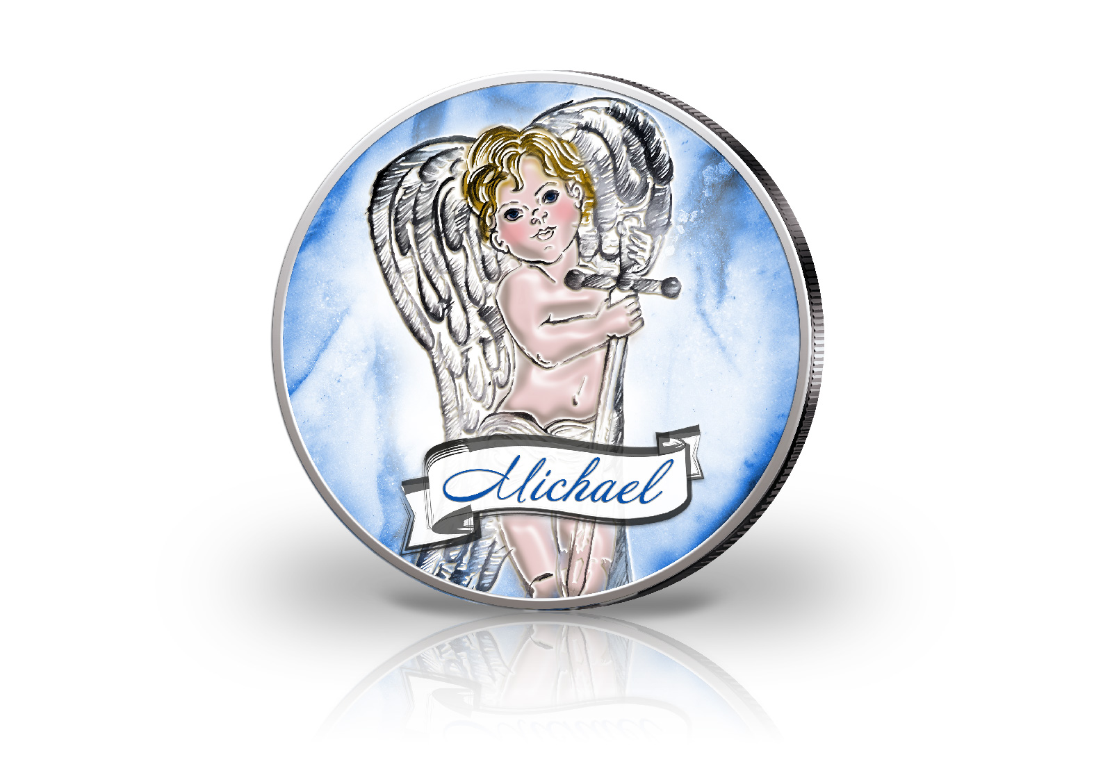 Schutzengel Serie Michael mit Farbmotiv