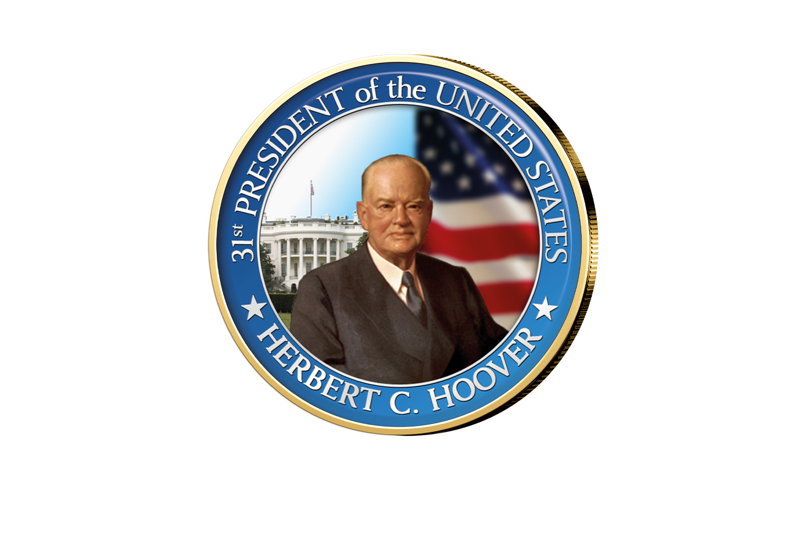 ½ Kennedy-Dollar USA mit Farbapplikation Herbert Hoover