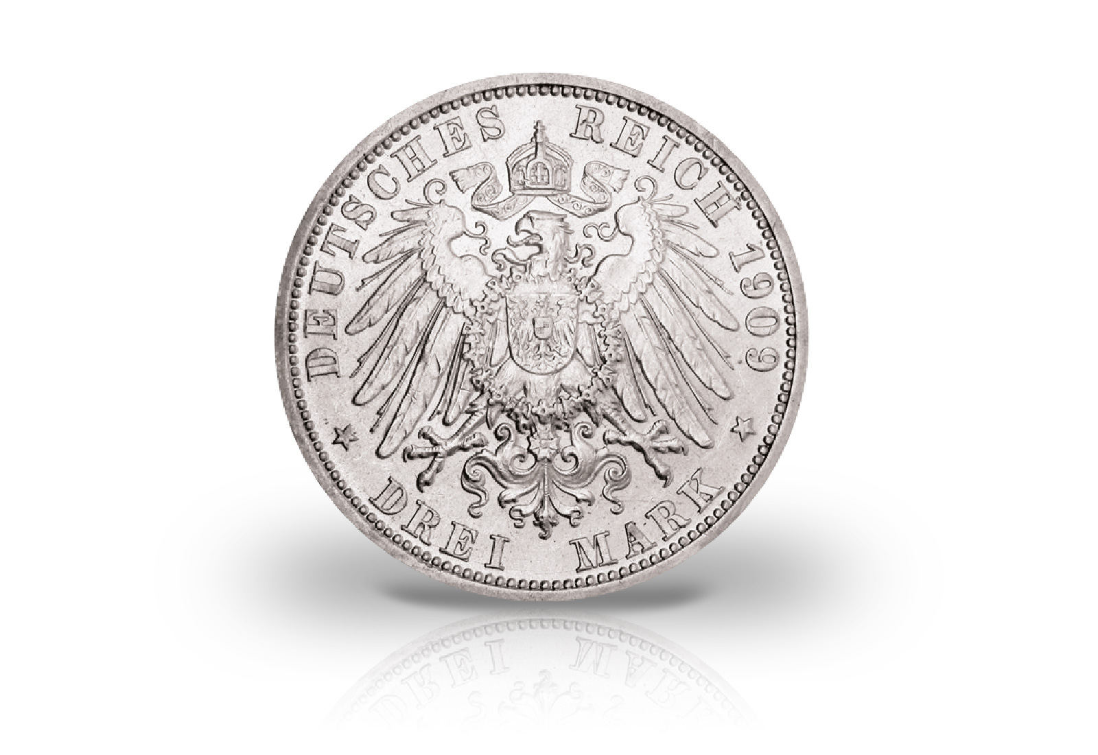 3 Mark 1908-1912 Deutsches Kaiserreich Preußen Kaiser Wilhelm II. Jaeger-Nr. 103