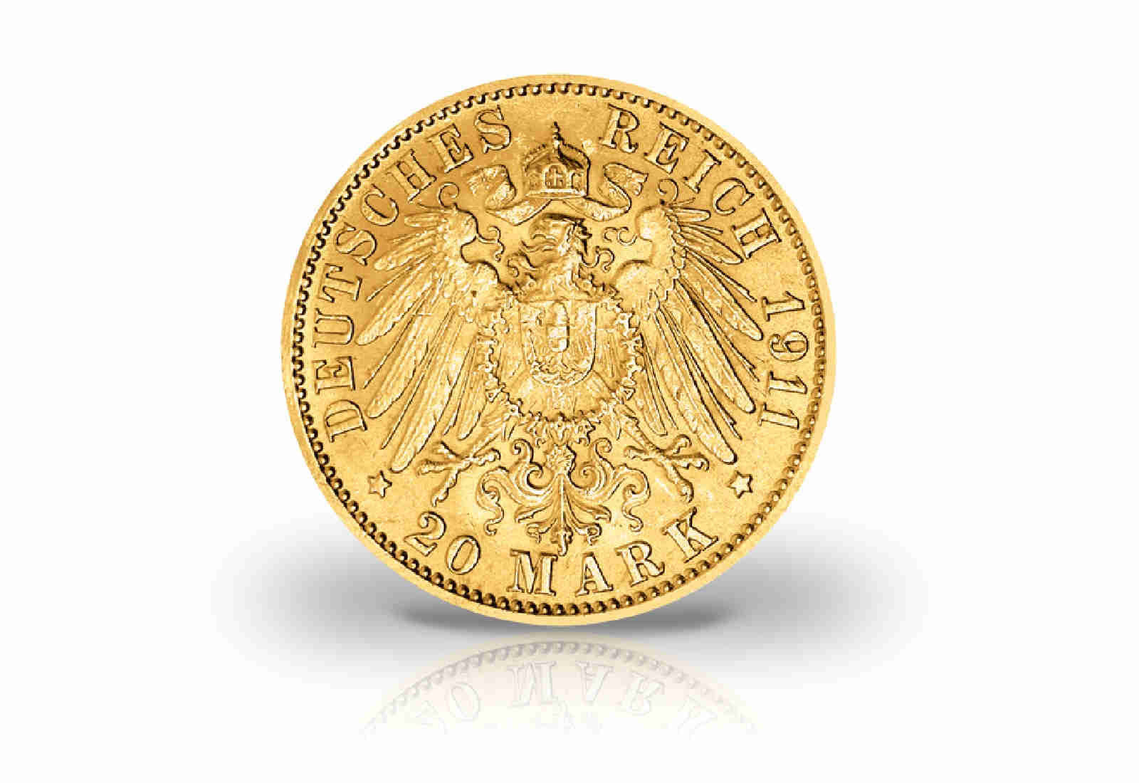20 Mark Goldmünze 1894-1895 Deutsches Kaiserreich Sachsen König Albert Jaeger-Nr. 264