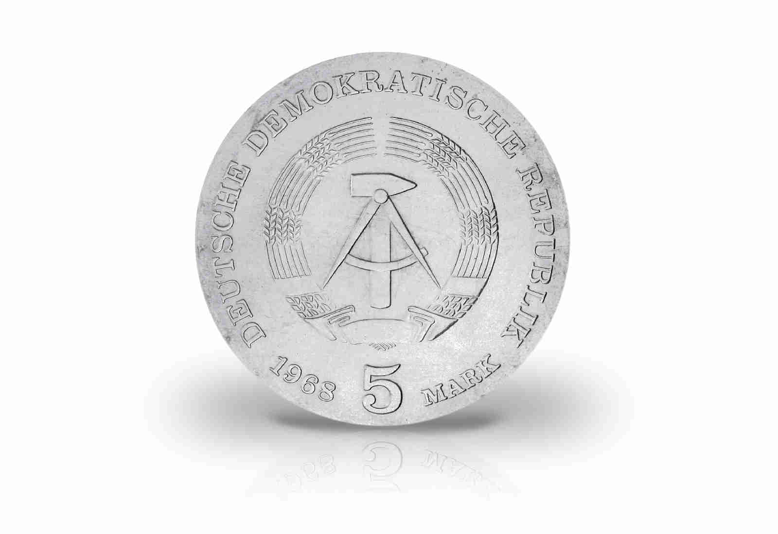5 Mark Gedenkmünze 1968 DDR Robert Koch Jaeger-Nr. 1522