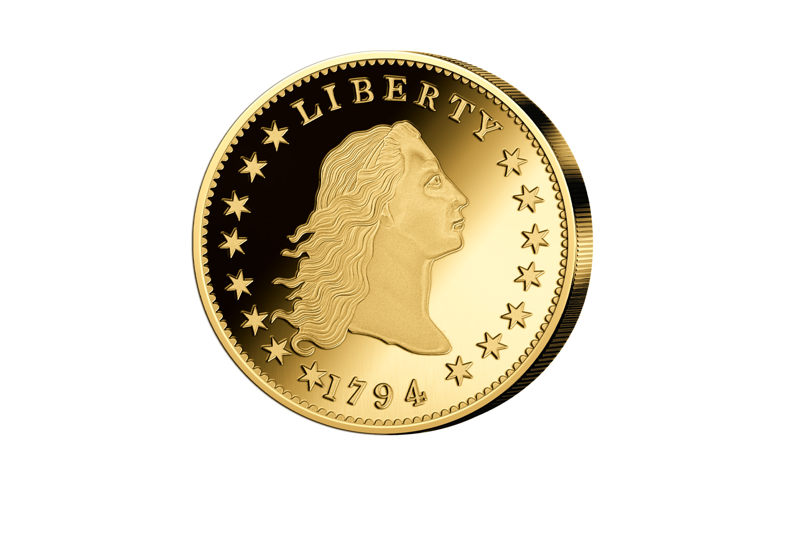 Gigantenprägung Wertvollste Münzen der Welt Flowing Hair Dollar vergoldet