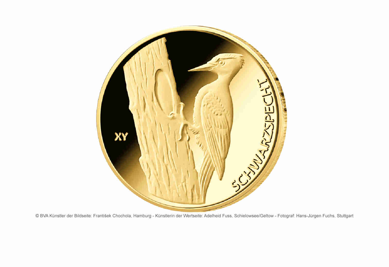 20 Euro 2021 Goldmünze Deutschland Schwarzspecht Prägestätte unserer Wahl