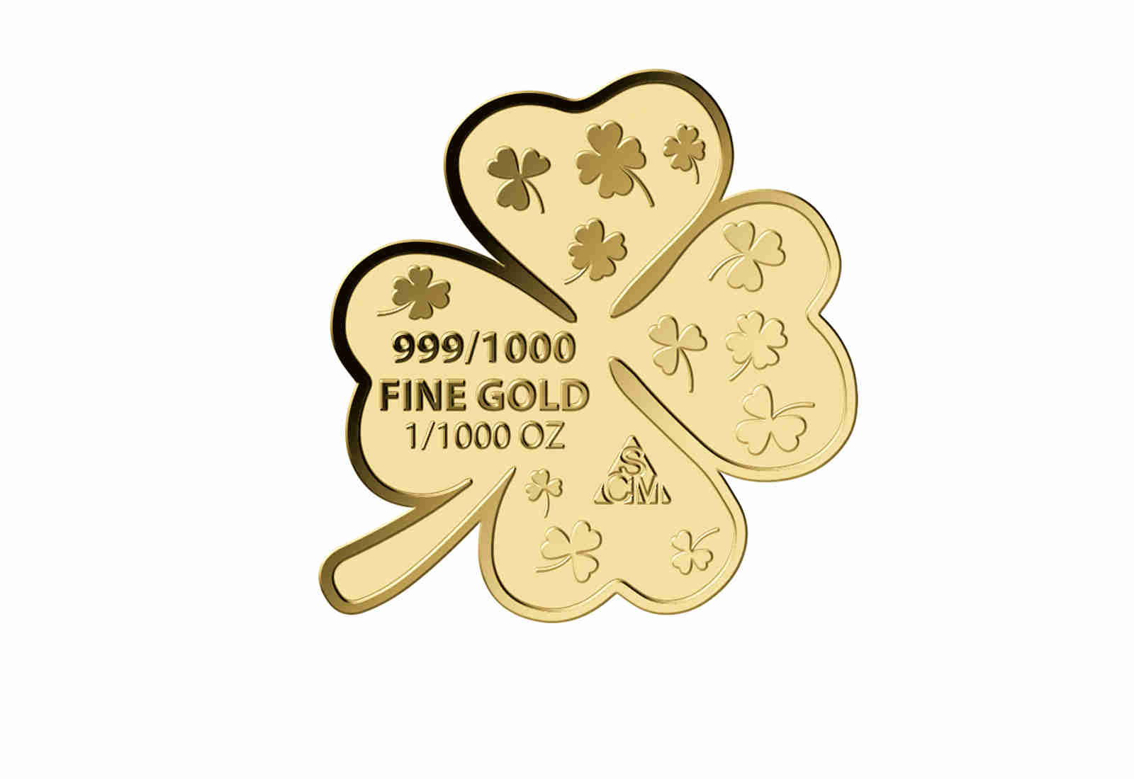 Goldausgabe Motiv "Kleeblatt" 999/1000 Gold Geschenk