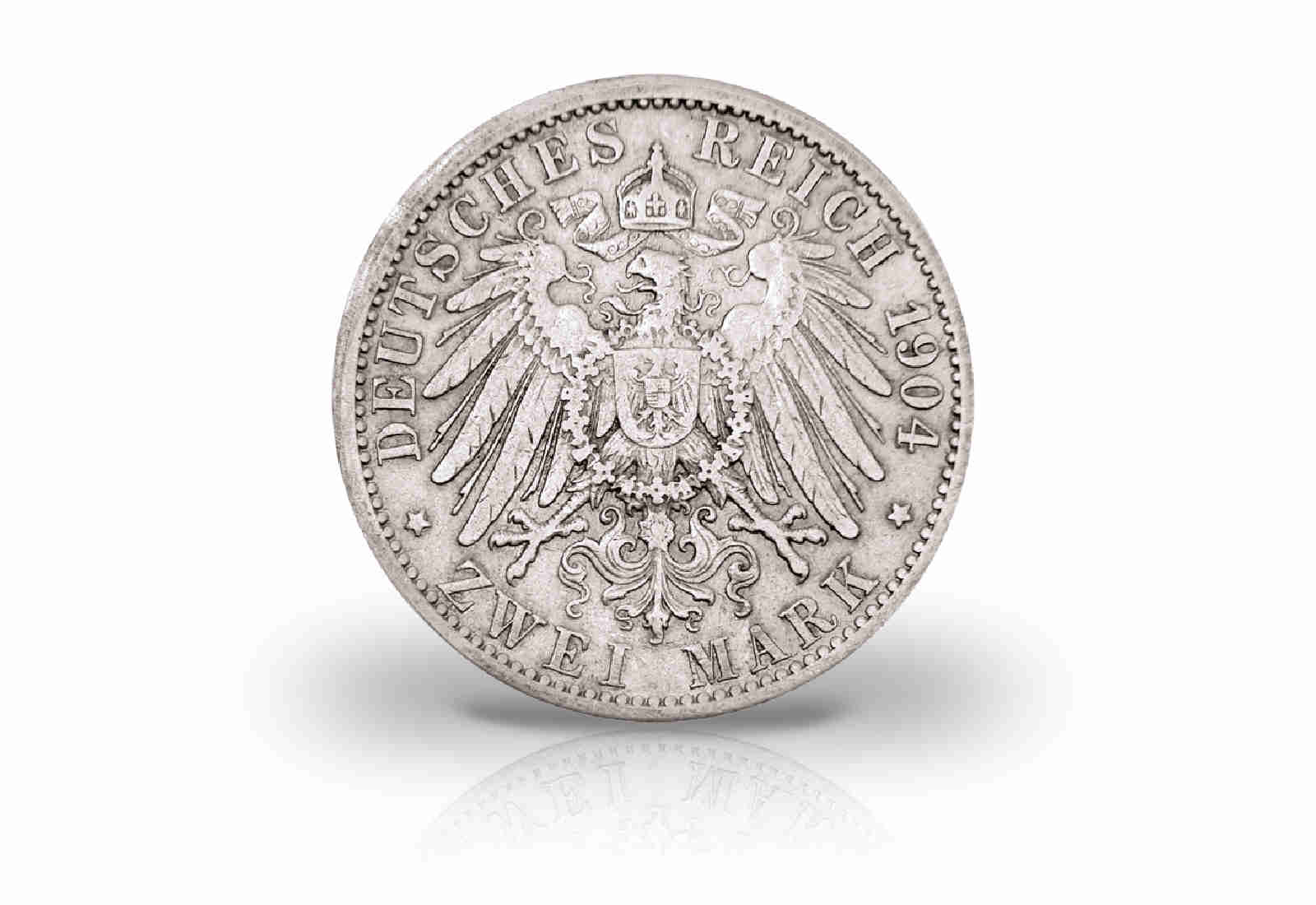 2 Mark 1904 Deutsches Kaiserreich Friedrich II. Herzog von Anhalt Jaeger-Nr. 22