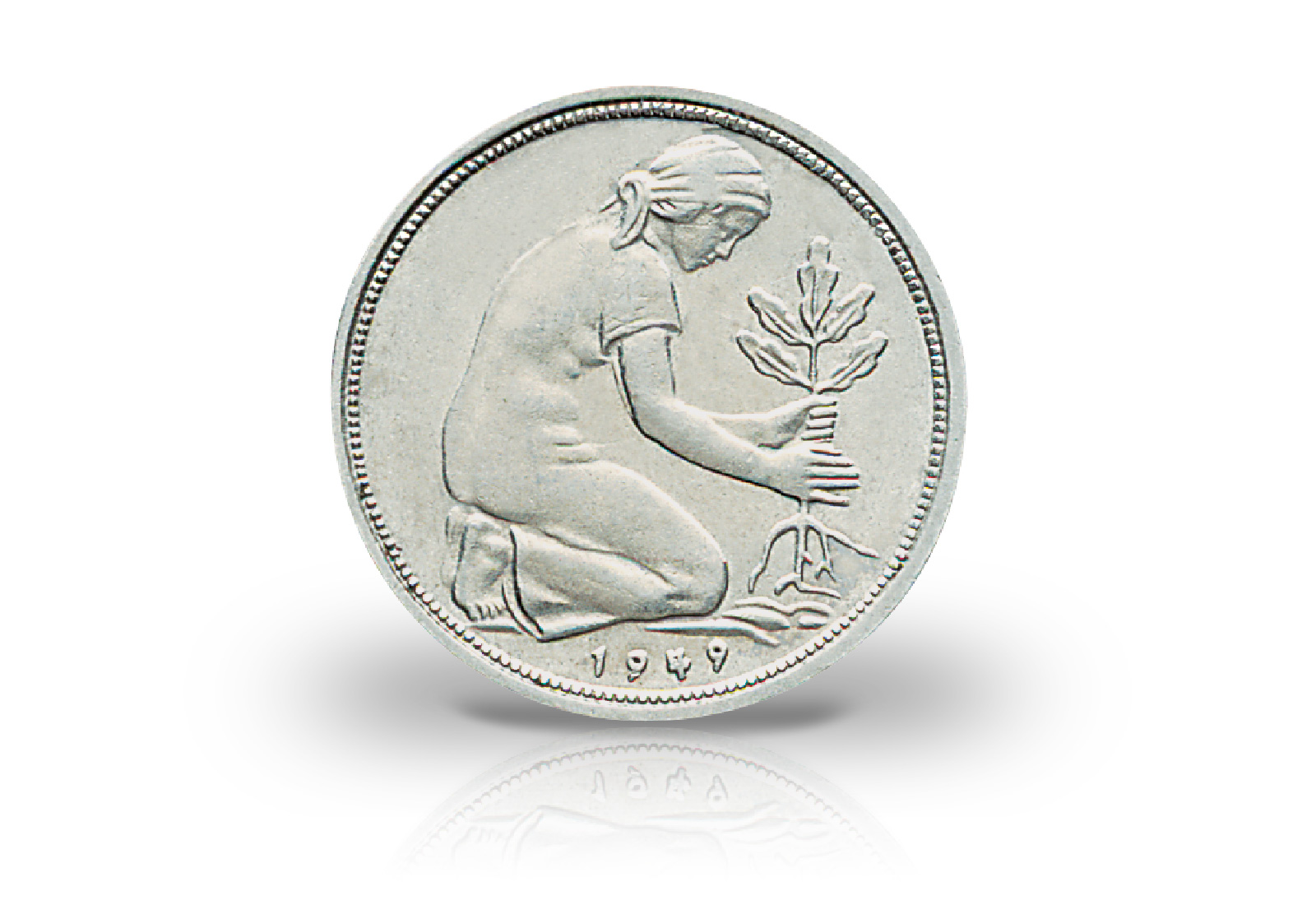 50 Pfennig 1949 BRD Bank deutscher Länder Prägestätte D-J Jaeger-Nr. 379